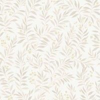 Grandeco Sage Trail Foliage and Flowers Textured Wallpaper, Neutral