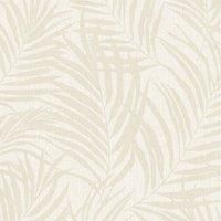 Grandeco Maui Palm Frond Leaf Textured Wallpaper, Neutral