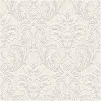 Grandeco Atessa Luxury Embossed Damask Ivory Wallpaper