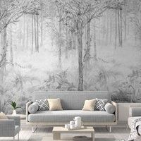 Grandeco Fairytale Trees Grey 3 Lane Repeatable Mural Wallpaper 2.8 x 1.59m