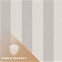 Grandeco Boutique Pure & Protect Stratus Stripe Linen Textured Antibacterial Wallpaper - Mid Grey
