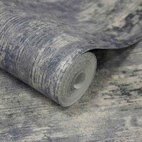 Grandeco Vincenzo Distressed Luxury Italian Plaster Blue Wallpaper