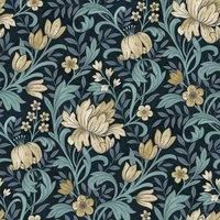 Vintage Flowers Marian Wallpaper Floral Leaf Feature Wall Grandeco A67103 Cream