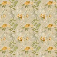 Grandeco Life Lola Yellow Wallpaper A68802 - Hand Painted Floral Trail