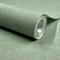 Grandeco Varadero Plain Plaster Effect Wallpaper Green