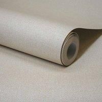 Grandeco Boutique Mini Twill Woven Texture Fabric Effect PVC-Free Eco Wallpaper Ivory
