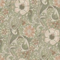 Grandeco Boutique Traditional Floral Trail Pvc-free Eco Wallpaper Green