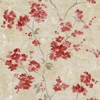 Paul Moneypenny Anethe Blossom Red Wallpaper Floral Paste The Wall Vinyl