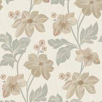 Grandeco Life Clematis Trail Sage Wallpaper A73003 - Textured Vinyl Floral