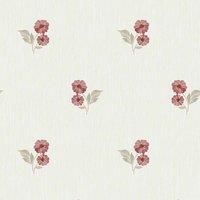 Grandeco Life Clematis Sprig Red Wallpaper A73101 - Textured Vinyl Floral