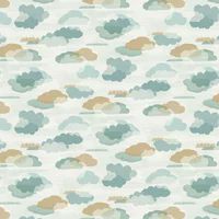 Teal Figari Clouds Wallpaper Grandeco LD2009 Soft Skies Theme