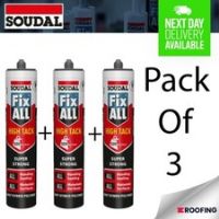 Soudal Fix All High Tack Hybrid Polymer Sealant Adhesive WHITE, 290ml **3 PACK**