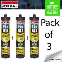 Soudal Fix All Turbo Sealant Adhesive SMX Polymer WHITE 290ml *PACK OF 3*