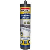 Soudal Bathroom & Kitchen Silicone Sealant Brilliant White