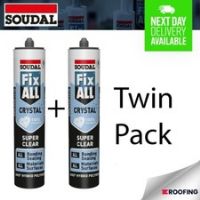 Soudal Fix All Crystal Adhesive & Sealant, SUPER CLEAR - 290ml **TWIN PACK**
