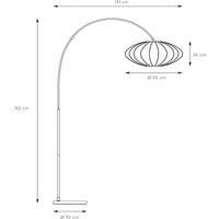 Lucide Corina arc lamp, black, E27, 192 cm, plastic