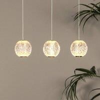 Lucide LED pendant light Cintra, angular, transparent/gold, acrylic