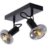Lucide Madee ceiling spotlight, black/smoke, two-bulb