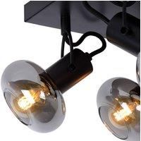 Lucide Madee ceiling spotlight, black/smoke, four-bulb