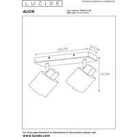 Lucide Alion downlight, glass lampshades, 2-bulb