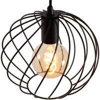 Lucide Danza pendant light, 3-bulb, round, black