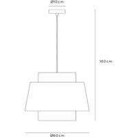 Lucide Tribute pendant light, 1-bulb, 60 cm, textile, beige