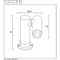 Lucide Tatum LED pillar light with a rotatable spotlight