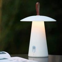 Lucide La Donna table lamp, aluminium, battery, white
