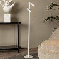 LUCIDE Antrim Rechargeable Floor Lamp with Reading Lamp, Battery, LED Dim. 2 x 2.2 W 2700 K, IP54, with Wireless Charging Station, White