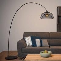 Mesh floor lamp, black, arc lamp