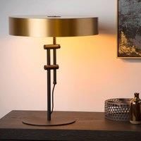 Lucide Giada table lamp with a flat lampshade in gold