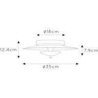 Lucide Vulcan LED ceiling light, black/gold, 35 cm, dimmable