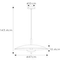 Lucide Vulcan LED pendant light, black/gold, 47 cm, dimmable