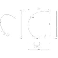 Lucide LED arc lamp Curve, matt gold, 2700 K, height 192, dimmable