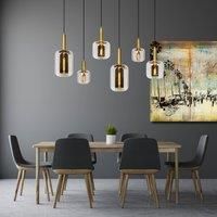 LUCIDE Joanet Pendant Light 6 x E27 Smoked