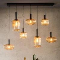 Lucide Maloto Retro Bar Pendant Light 7xE27 Amber