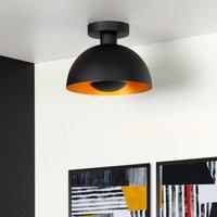 Lucide Siemon Modern Flush Ceiling Light 25cm 1xE27 Black
