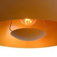 Lucide Siemon pendant light steel 40 cm ochre yellow