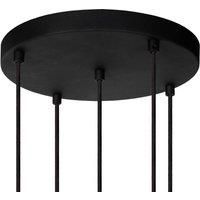 Lucide Marius pendant light, black, 5-bulb