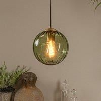 Lucide Monsaraz pendant light, green, 25 cm, glass, 1-bulb