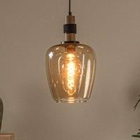 Lucide Ilona pendant light, glass, 22 cm, black/amber, 1-bulb