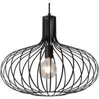 Lucide Manuela Vintage Pendant Light - 50Cm - 1Xe27 - Black, Black