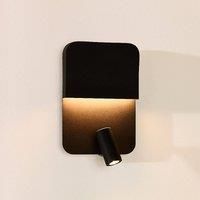 Boxer LED wall light with spotlight, black