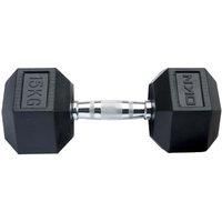 DKN Cast Iron Rubber Encased Hex 2-30kg Weights Hexagonal Dumbbells Single & Set