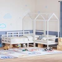 Berkfield Home Day Bed & Bench Set with Roof without Mattress White 80x200 cm