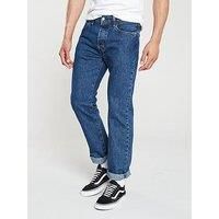 Levis 501 Mens Original Straight Leg Fit 5 Pocket Jeans in Stone Wash