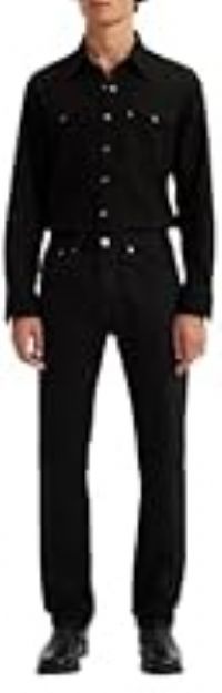 Levi/'s Men/'s 505 Regular Fit Jeans, Black, 34W / 30L