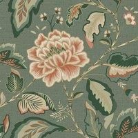 Floral Maya Trail Wallpaper Green 1721 Textured Vinyl Hessian Effect Belgravia