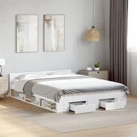 Berkfield Home Bed Frame with Drawers without Mattress White 150x200 cm King Size
