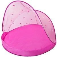 Pink Tent Ball Pit Childrens Foldable Carry Activity Sand Play Area w/ 50 Balls